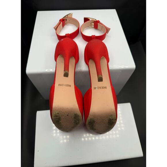 De Blossom Collection Red Leather 6”Stiletto Heals Size 8W - Picture 13 of 14